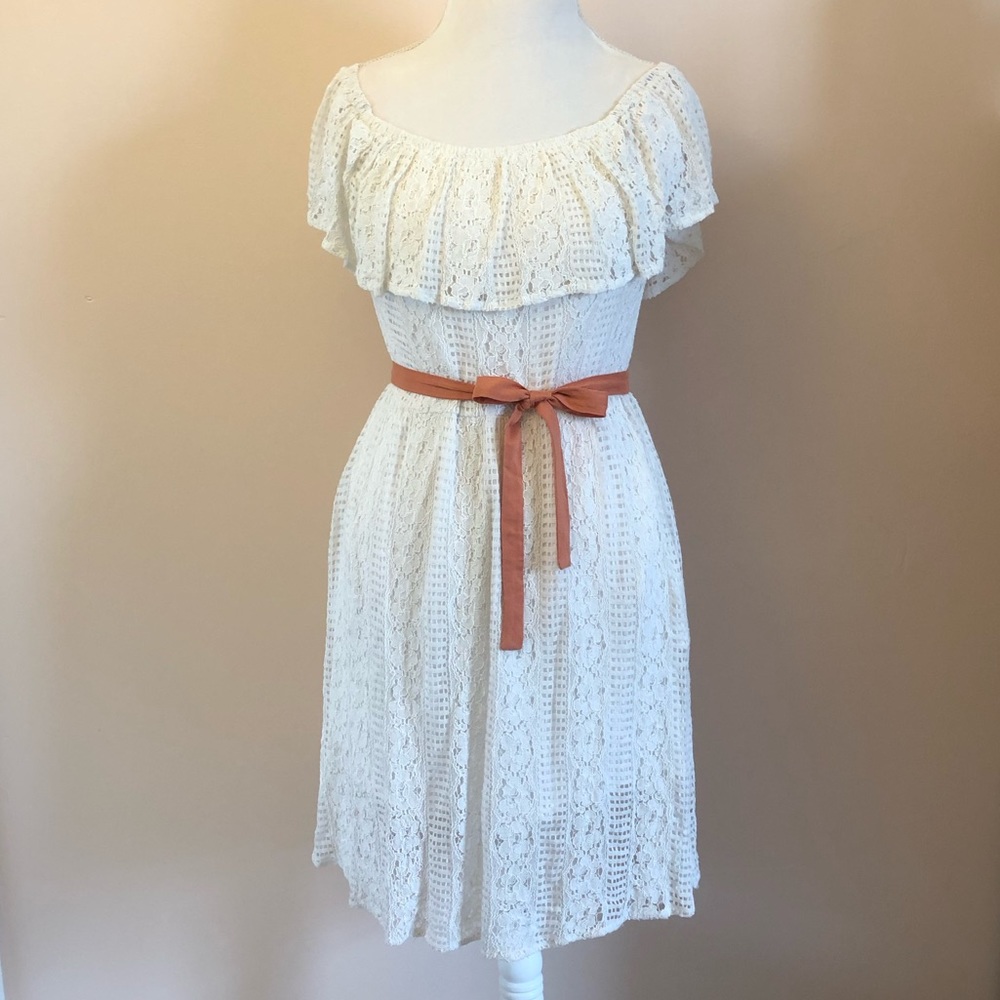 Frock Shop Off White Eyelet Dress